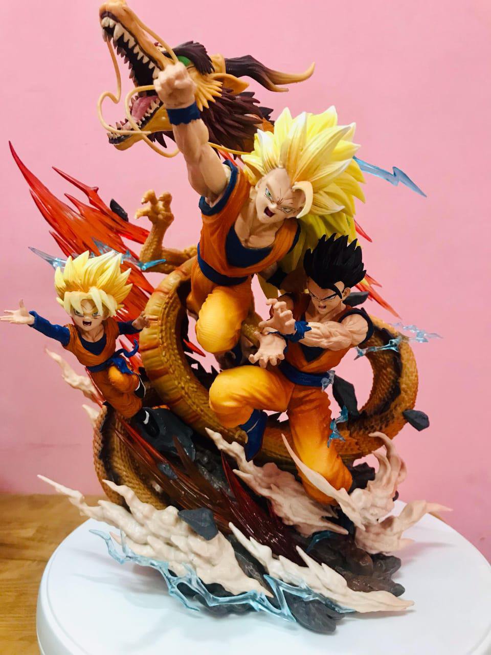 Dragon Ball Z Super Saiyan Trio with Shenron β 30cm Ultimate Power Statue πβ‘